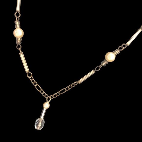 Crystal Beaded Silver Toned Necklace - Picture 3 of 5